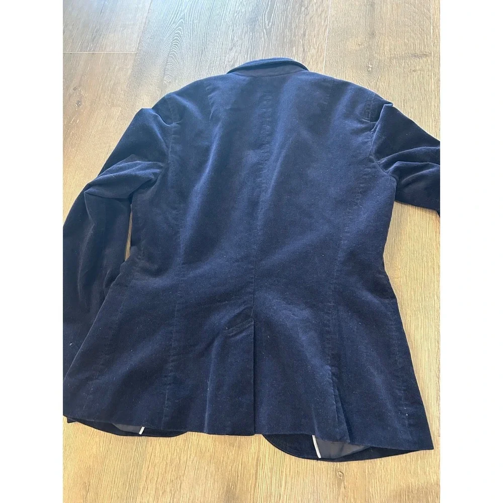 Banana‎ Republic Womens Navy Blue Corduroy Stretch Blazer Jacket Size 8 Button